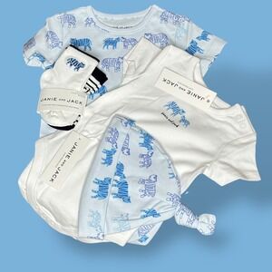 Janie and Jack Baby Boys 5 Piece Tiger Set-2 Ones (0-3/3-6 mos), Hat, 2 Socks